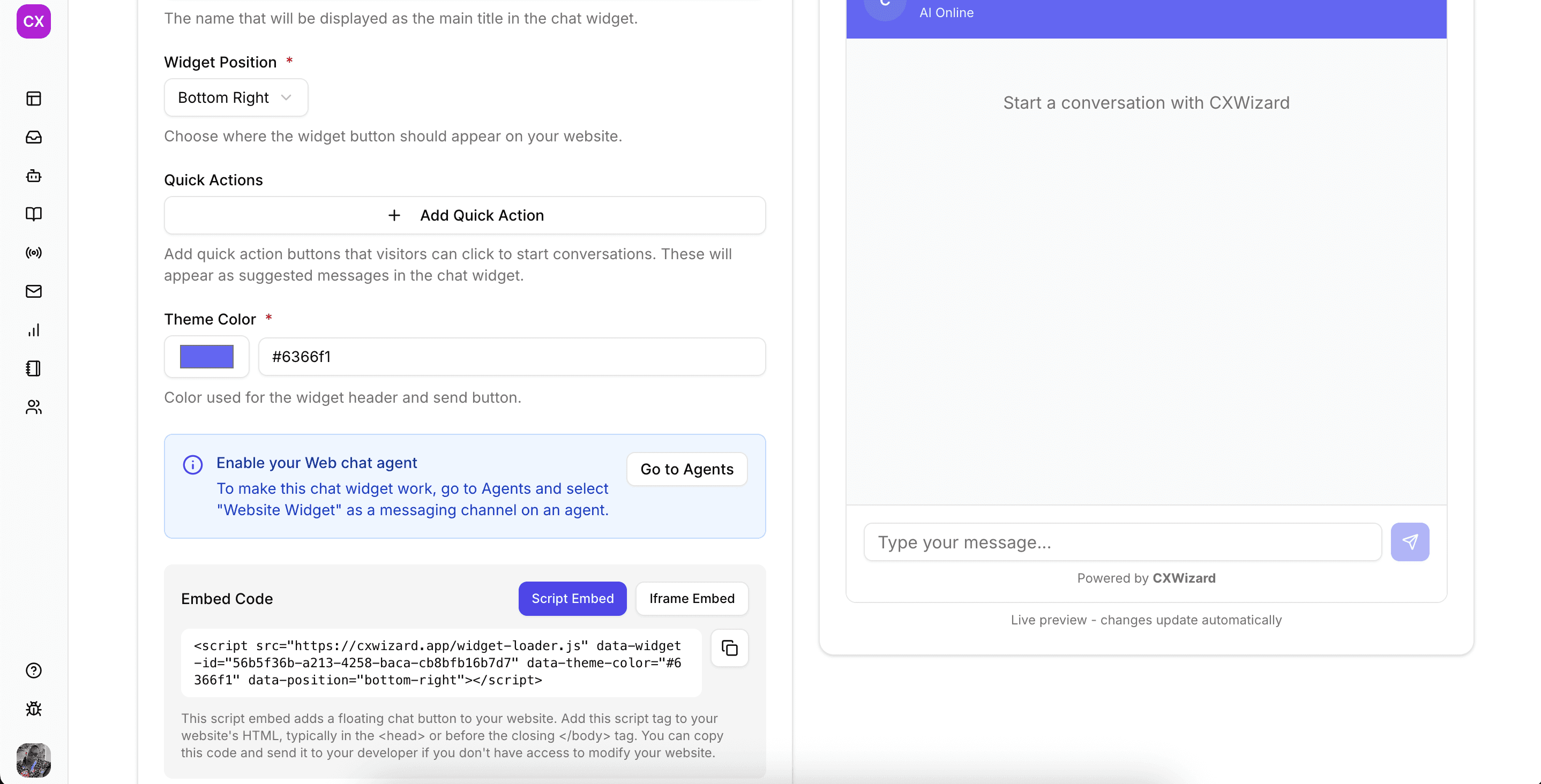 Cómo añadir el chat widget de CXWizard a tu tienda Shopify