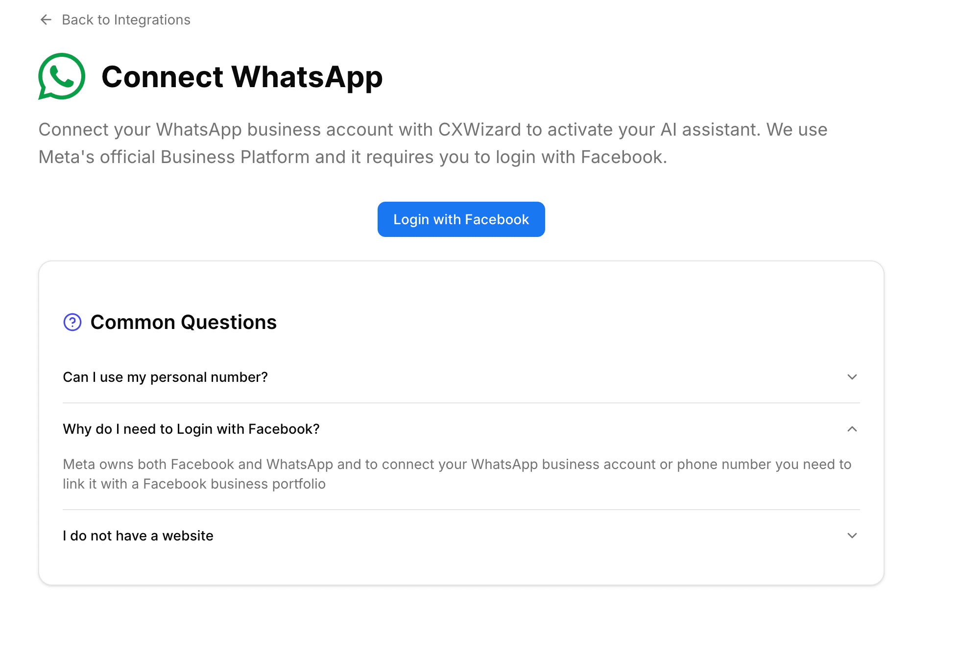 How to Connect Your WhatsApp Business Account to CXWizard