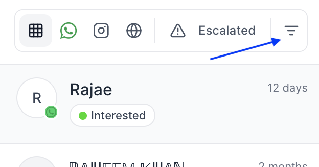 Open more filters in the inbox